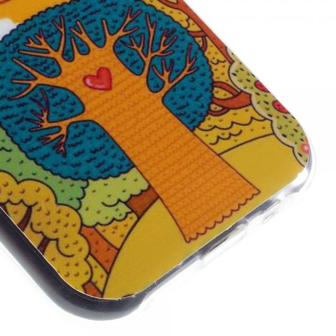 Samsung Galaxy J1 Elastisches Plastik Case mit Sonne und Bäumen