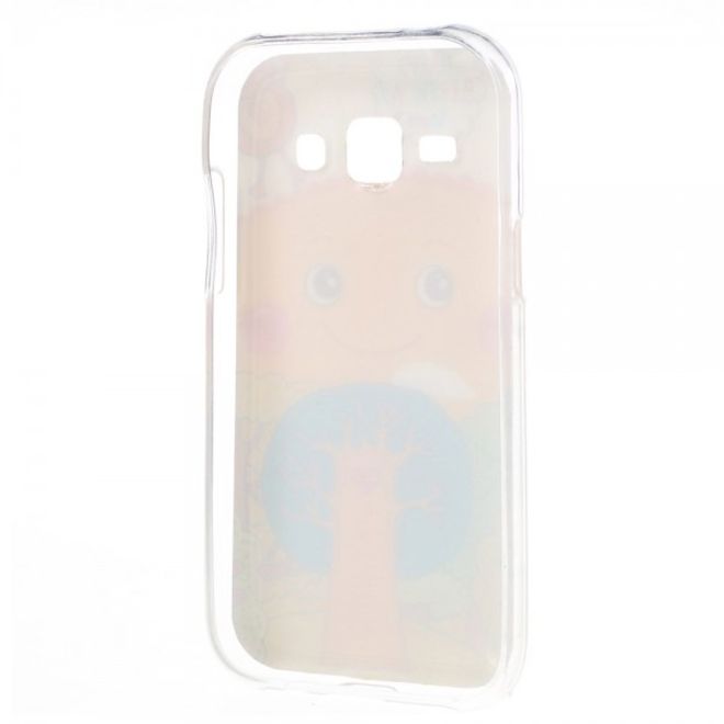 Samsung Galaxy J1 Elastisches Plastik Case mit Sonne und Bäumen