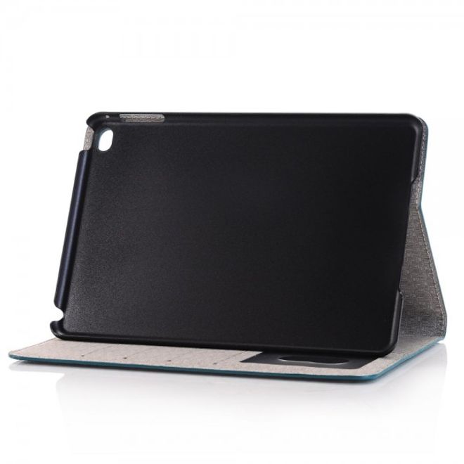 iPad Mini 4 Leder Flip Case mit Krokodiltextur und Standfunktion - blau