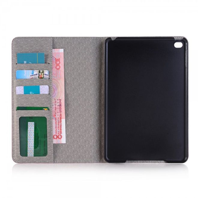 iPad Mini 4 Leder Flip Case mit Krokodiltextur und Standfunktion - blau