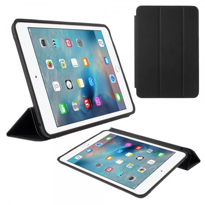 iPad Mini 4 Tablet Hülle - schlankes Bookcover - dreifach faltbar mit Standfunktion - schwarz