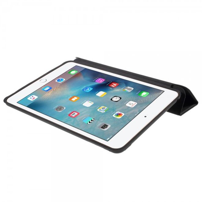 iPad Mini 4 Tablet Hülle - schlankes Bookcover - dreifach faltbar mit Standfunktion - schwarz