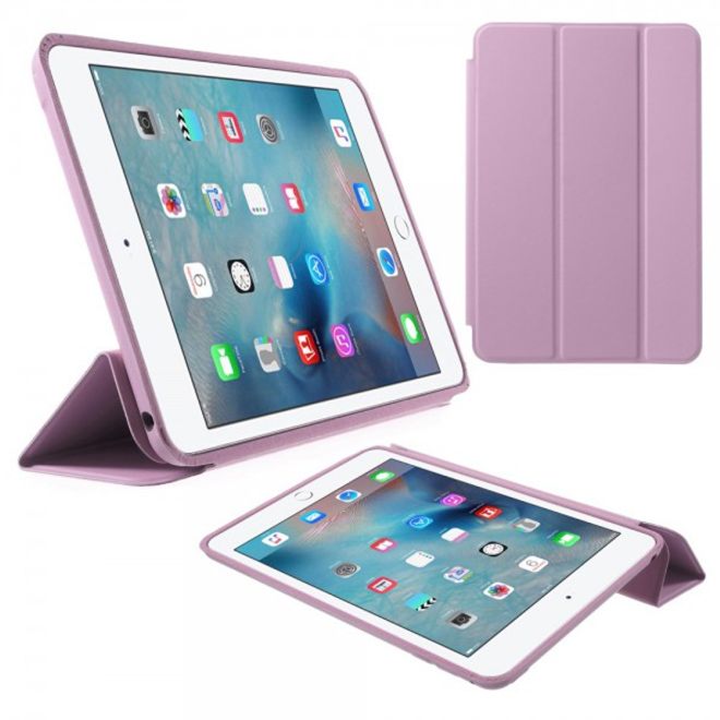 iPad Mini 4 Hülle - dreifach faltbares Case mit Standfunktion - Leder Bookcover - Tri-fold Series - rosa