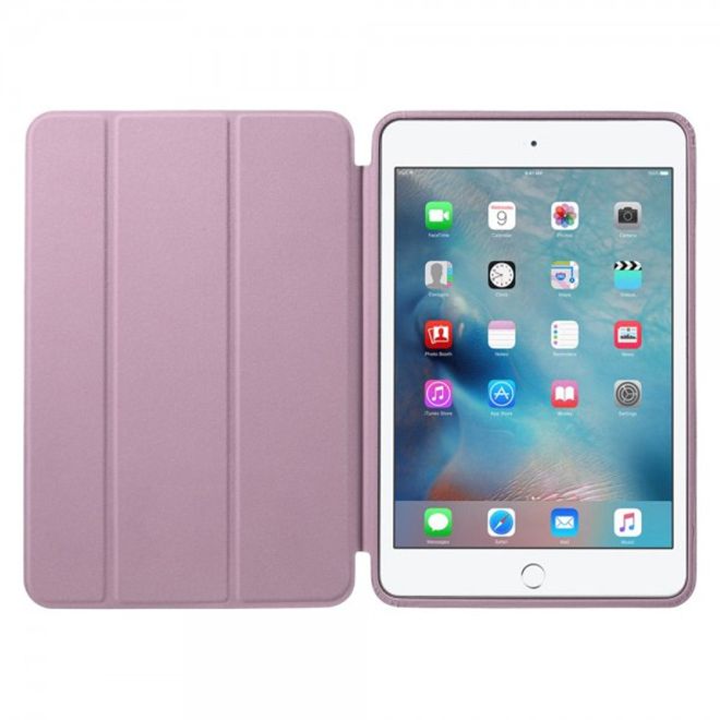 iPad Mini 4 Hülle - dreifach faltbares Case mit Standfunktion - Leder Bookcover - Tri-fold Series - rosa