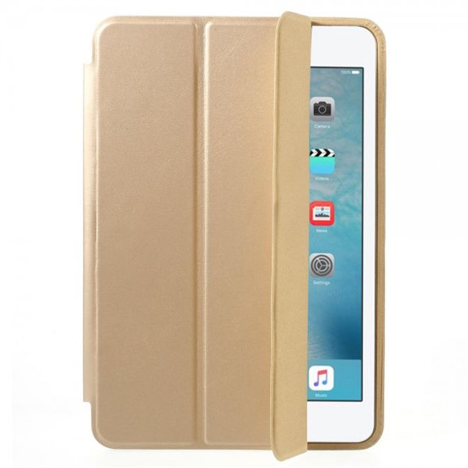 Étui fin en cuir à trois volets pour iPad Mini 4 avec fonction support - Champagne