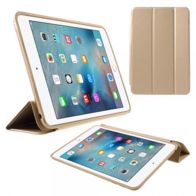 Étui fin en cuir à trois volets pour iPad Mini 4 avec fonction support - Champagne