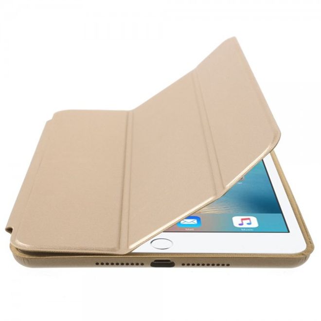 Étui fin en cuir à trois volets pour iPad Mini 4 avec fonction support - Champagne