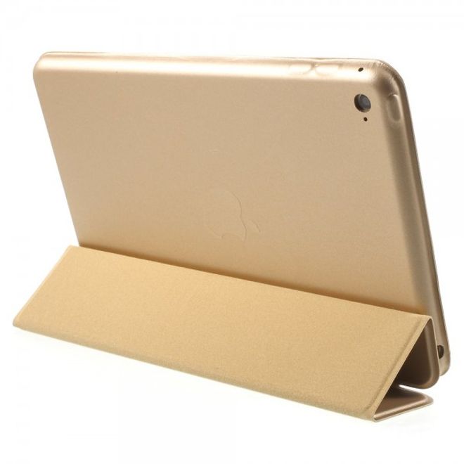 Étui fin en cuir à trois volets pour iPad Mini 4 avec fonction support - Champagne