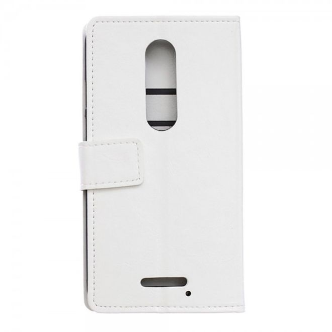 Motorola Moto X Force Schickes Crazy Horse Leder Case mit Standfunktion - weiss