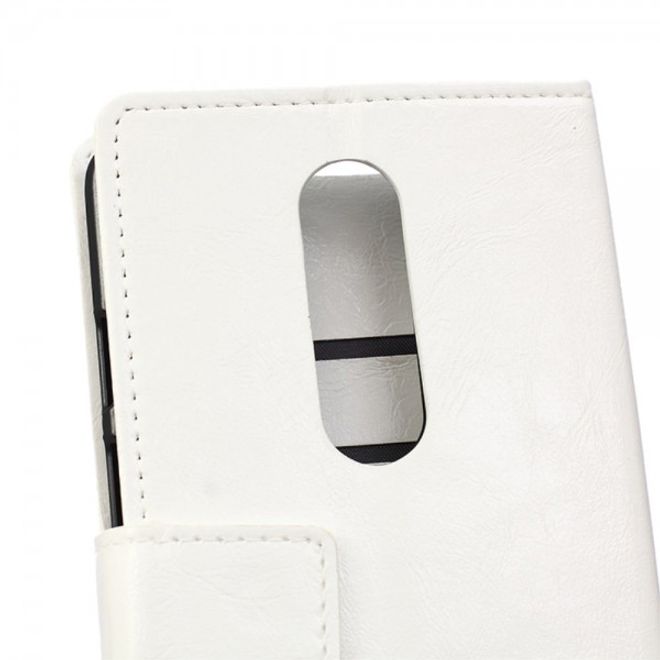 Motorola Moto X Force Schickes Crazy Horse Leder Case mit Standfunktion - weiss