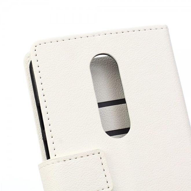 Motorola Moto X Force Magnetisches Leder Flip Case mit Standfunktion - weiss