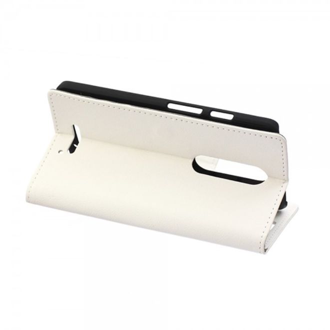 Motorola Moto X Force Magnetisches Leder Flip Case mit Standfunktion - weiss