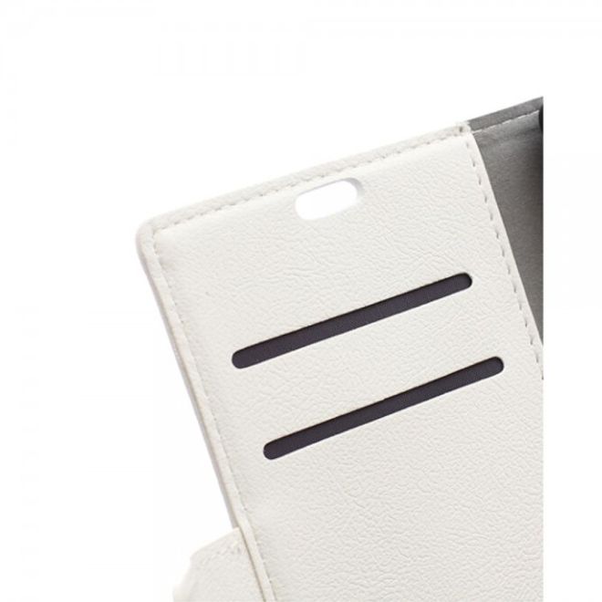 Motorola Moto X Force Magnetisches Leder Flip Case mit Standfunktion - weiss