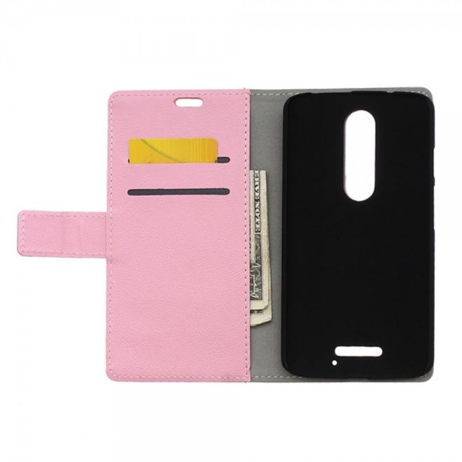 Motorola Moto X Force Magnetisches Leder Flip Case mit Standfunktion - pink