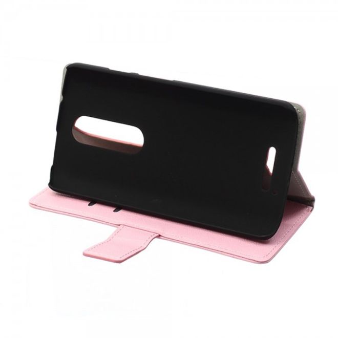 Motorola Moto X Force Magnetisches Leder Flip Case mit Standfunktion - pink