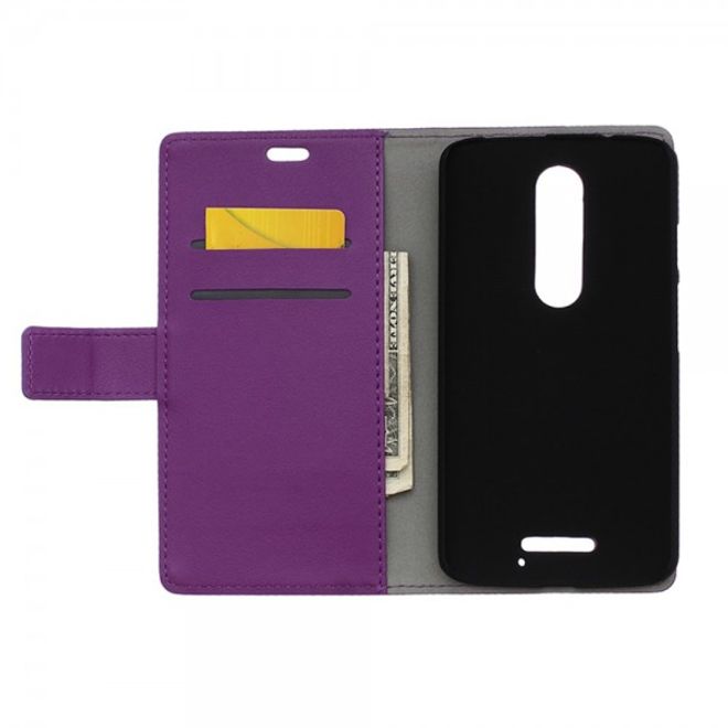 Motorola Moto X Force Magnetisches Leder Flip Case mit Standfunktion - purpur