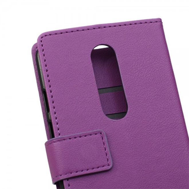 Motorola Moto X Force Magnetisches Leder Flip Case mit Standfunktion - purpur