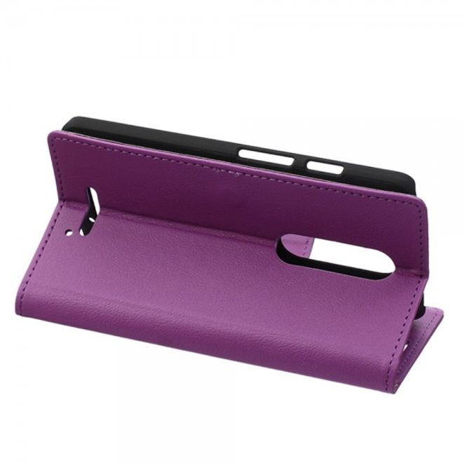 Motorola Moto X Force Magnetisches Leder Flip Case mit Standfunktion - purpur