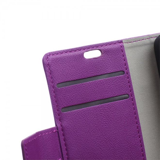 Motorola Moto X Force Magnetisches Leder Flip Case mit Standfunktion - purpur