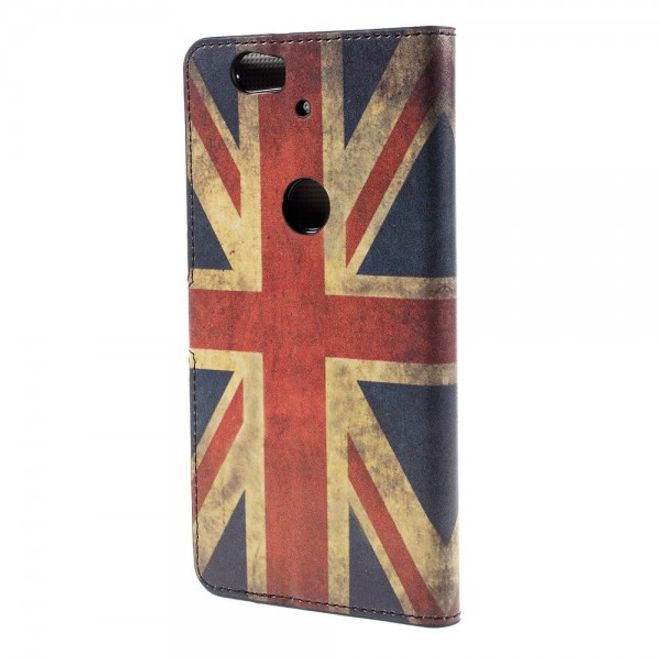 Huawei Nexus 6P Leder Case mit UK Flagge retro-style