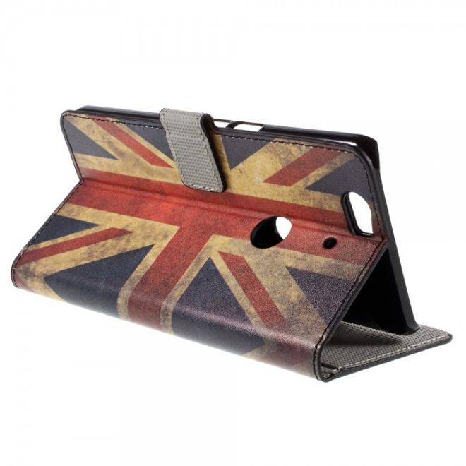 Huawei Nexus 6P Leder Case mit UK Flagge retro-style