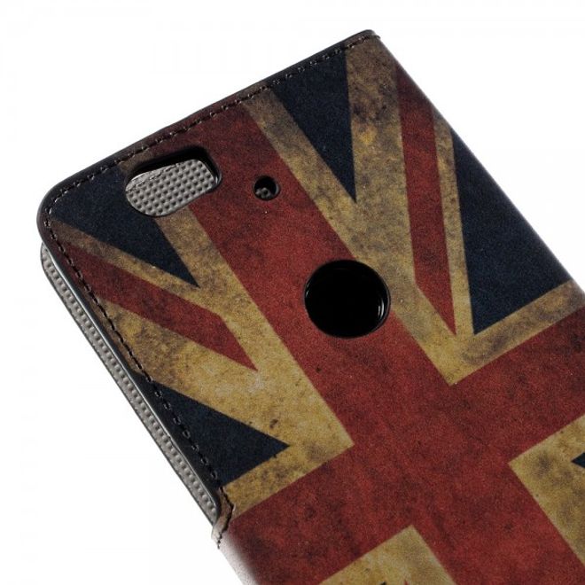 Huawei Nexus 6P Leder Case mit UK Flagge retro-style