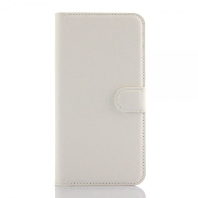 Huawei Nexus 6P Schickes Leder Case mit Litchitextur und Standfunktion - weiss