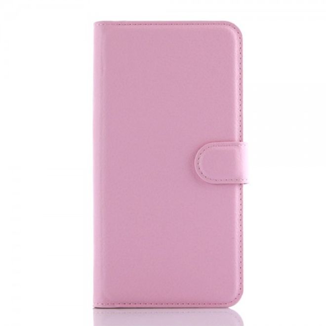 Huawei Nexus 6P Schickes Leder Case mit Litchitextur und Standfunktion - pink