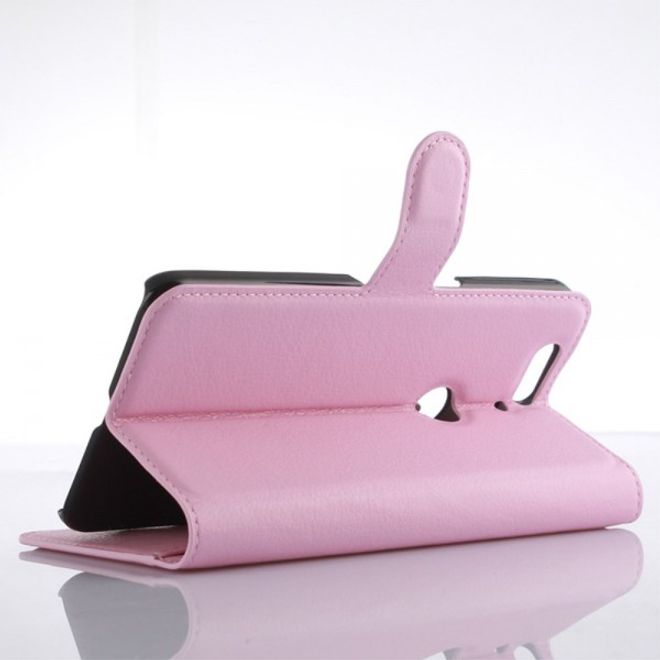 Huawei Nexus 6P Schickes Leder Case mit Litchitextur und Standfunktion - pink