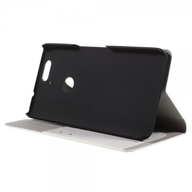 Huawei Nexus 6P Trendige Crazy Horse Leder Cover Hülle mit Standfunktion - weiss