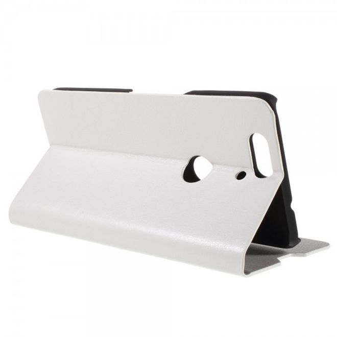 Huawei Nexus 6P Trendige Crazy Horse Leder Cover Hülle mit Standfunktion - weiss