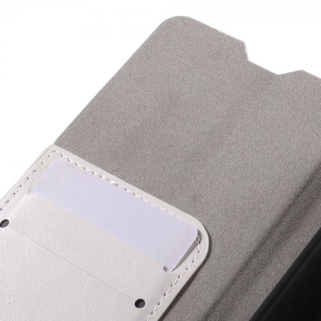 Huawei Nexus 6P Trendige Crazy Horse Leder Cover Hülle mit Standfunktion - weiss