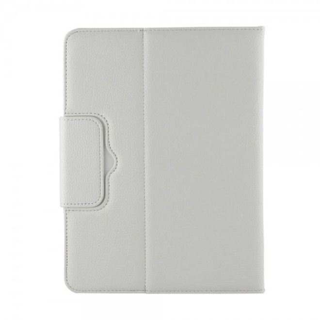 Leder Case Hülle mit abnehmbarer Bluetooth Tastatur und Litchitextur für Samsung Galaxy Tab 4 10.1 und Galaxy Tab 3 10.1 - weiss