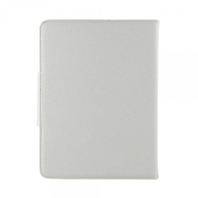 Leder Case Hülle mit abnehmbarer Bluetooth Tastatur und Litchitextur für Samsung Galaxy Tab 4 10.1 und Galaxy Tab 3 10.1 - weiss