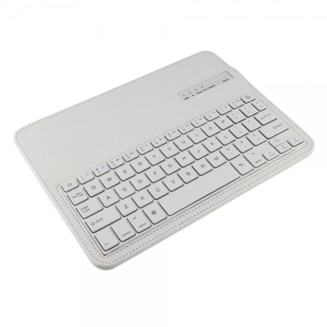 Leder Case Hülle mit abnehmbarer Bluetooth Tastatur und Litchitextur für Samsung Galaxy Tab 4 10.1 und Galaxy Tab 3 10.1 - weiss