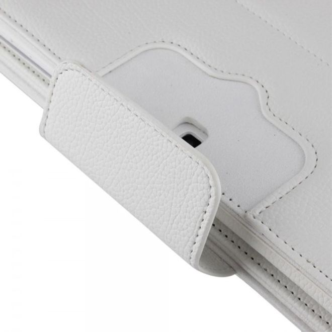 Leder Case Hülle mit abnehmbarer Bluetooth Tastatur und Litchitextur für Samsung Galaxy Tab 4 10.1 und Galaxy Tab 3 10.1 - weiss