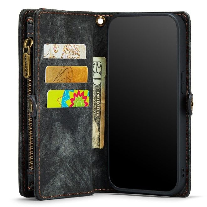 Caseme - iPhone 8 Plus / 7 Plus Hülle - 2 in 1 Portemonnaie und abnehmbares Plastik Cover - grau