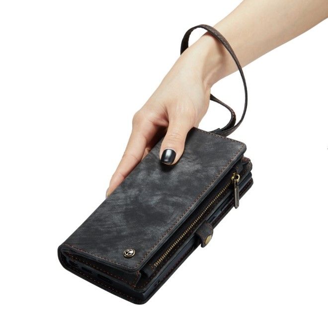 Caseme - iPhone 8 Plus / 7 Plus Hülle - 2 in 1 Portemonnaie und abnehmbares Plastik Cover - grau