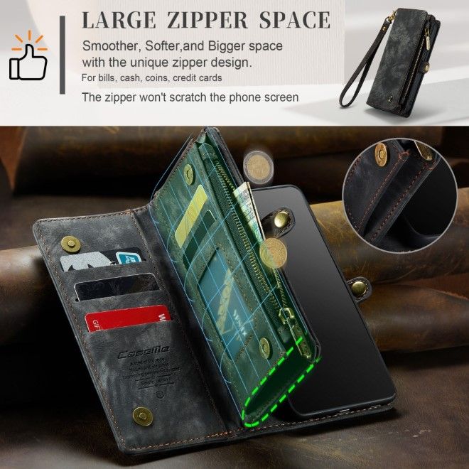 Caseme - iPhone 8 Plus / 7 Plus Hülle - 2 in 1 Portemonnaie und abnehmbares Plastik Cover - grau