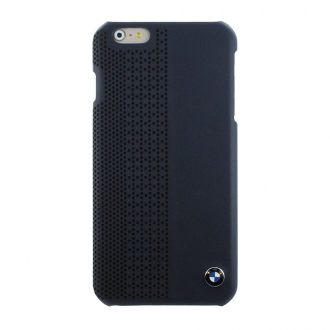 iPhone 6 Plus/6S Plus BMW Signature Gelochte Collection Hart Plastik Hülle mit Lederüberzug - blau