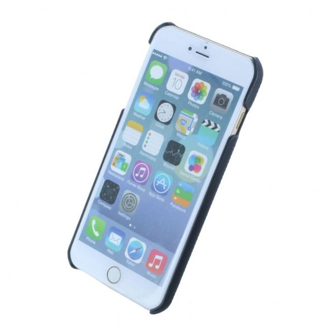 iPhone 6 Plus/6S Plus BMW Signature Gelochte Collection Hart Plastik Hülle mit Lederüberzug - blau