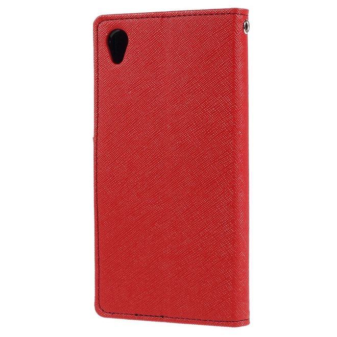Goospery - Sony Xperia Z3 Hülle - Handy Bookcover - Fancy Diary Series - rot/navy