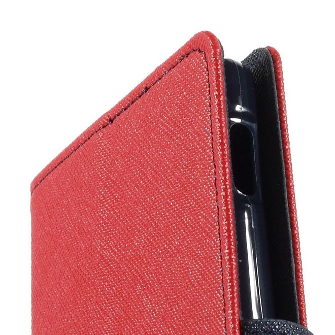Goospery - Sony Xperia Z3 Hülle - Handy Bookcover - Fancy Diary Series - rot/navy