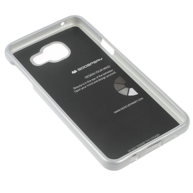 Goospery - Samsung Galaxy A3 (2016) Handy Hülle - TPU Soft Case - i Jelly Metal Series - silber