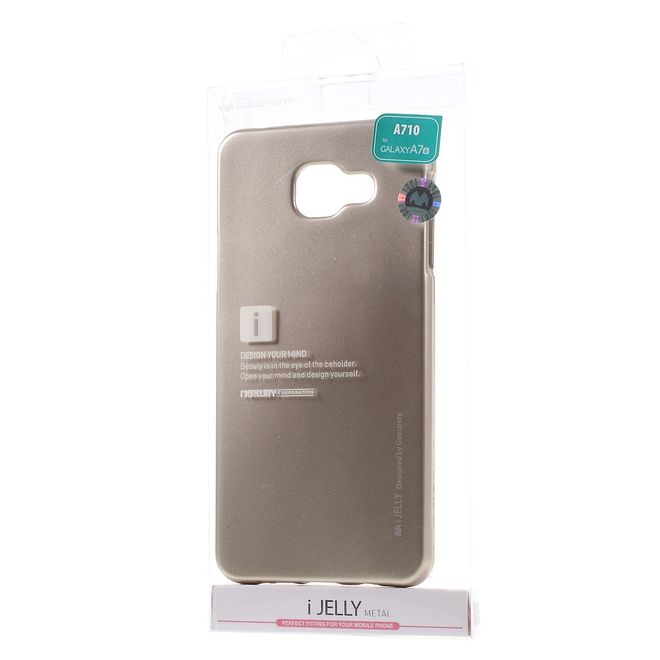 Goospery - Hülle für Samsung Galaxy A7 (2016) - Cover aus elastischem Gummi - i Jelly Series - gold