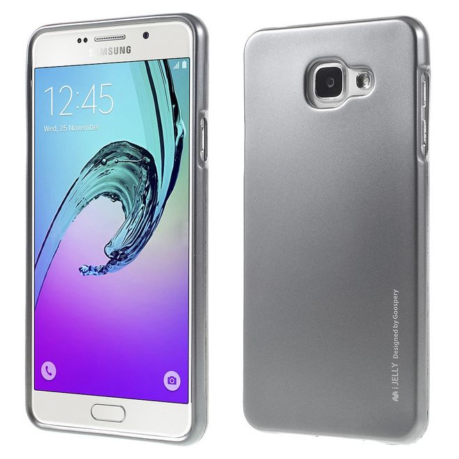 Goospery - Hülle für Samsung Galaxy A7 (2016) - Cover aus elastischem Gummi - i Jelly Series - grau