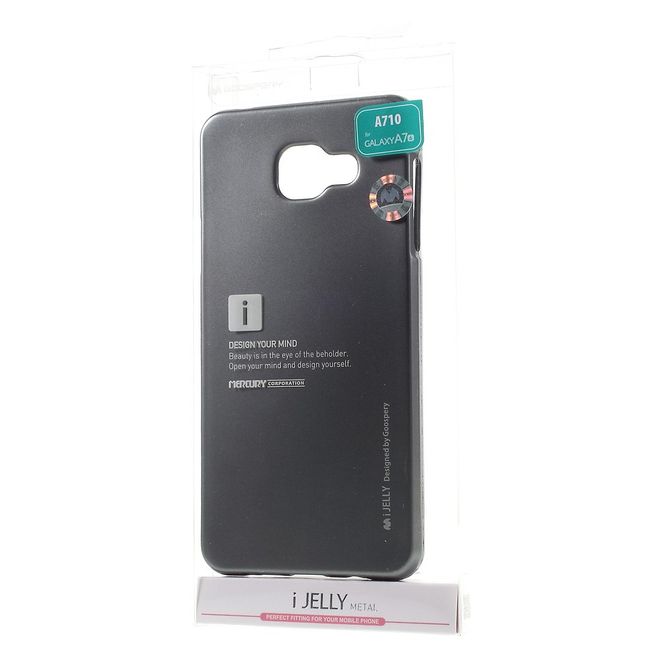 Goospery - Hülle für Samsung Galaxy A7 (2016) - Cover aus elastischem Gummi - i Jelly Series - grau