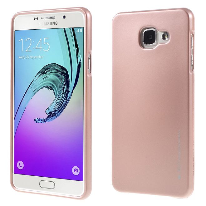 Goospery - Hülle für Samsung Galaxy A7 (2016) - Cover aus elastischem Gummi - i Jelly Series - rosagold