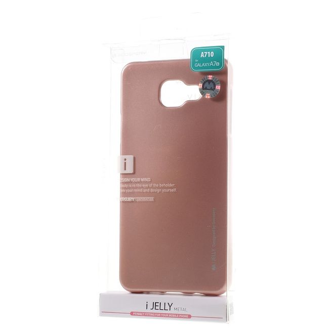 Goospery - Hülle für Samsung Galaxy A7 (2016) - Cover aus elastischem Gummi - i Jelly Series - rosagold