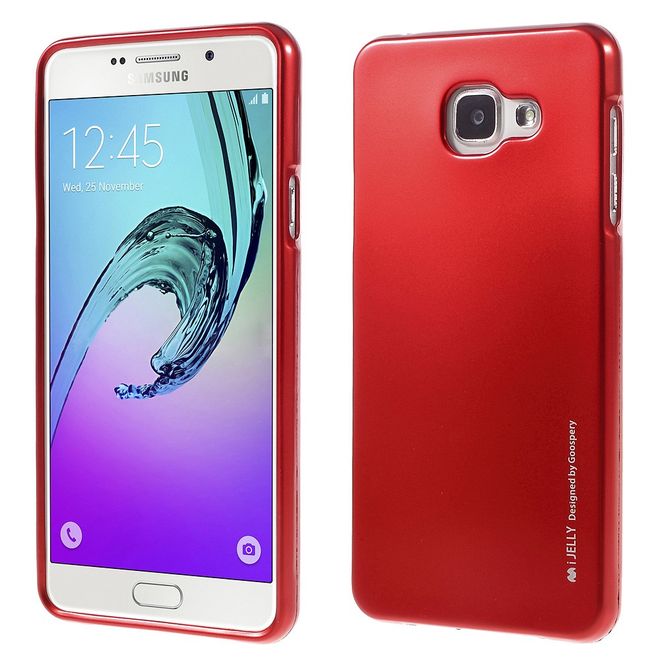Goospery - Hülle für Samsung Galaxy A7 (2016) - Cover aus elastischem Gummi - i Jelly Series - rot